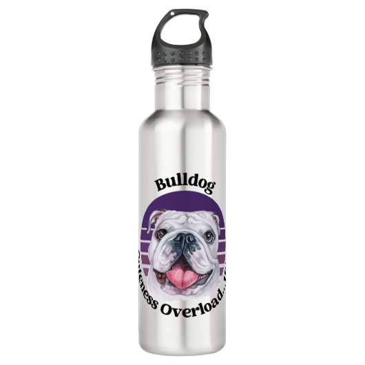 Bulldog grappige quote waterfles  (Voorkant)