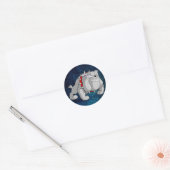 BULLDOG GREY CARTOON RONDE STICKER (Envelop)