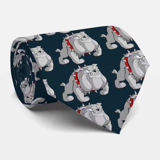 BULLDOG GREY CARTOON STROPDAS (Opgerold)