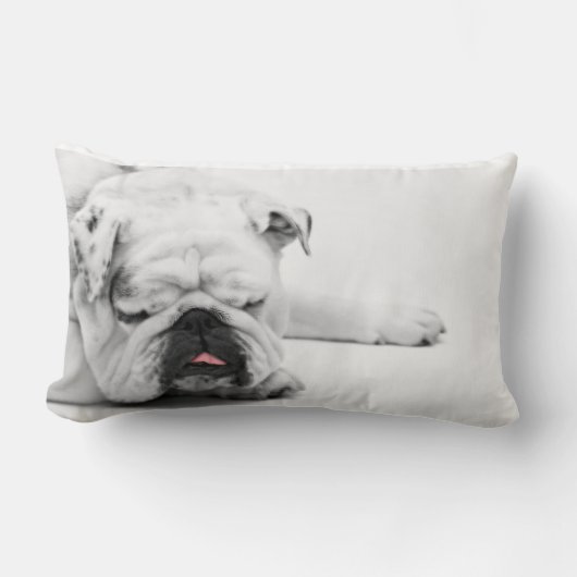 Bulldog Grey White Slaping Decor Sierkussen Kussen (Voorkant)