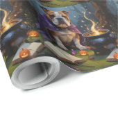 Bulldog grillige Halloween schilderij Cadeaupapier (Rol Hoek)
