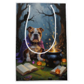 Bulldog grillige Halloween schilderij Medium Cadeauzakje (Voorkant)