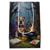 Bulldog grillige Halloween schilderij Medium Cadeauzakje (Achterkant)