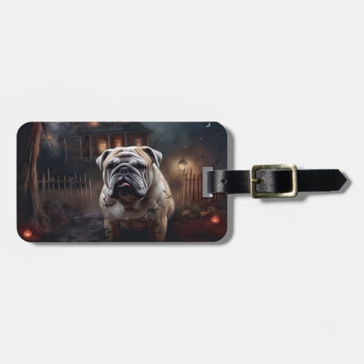Bulldog Halloween eng Bagagelabel (Voorkant horizontaal)