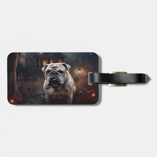 Bulldog Halloween eng Bagagelabel (Achterkant horizontaal)