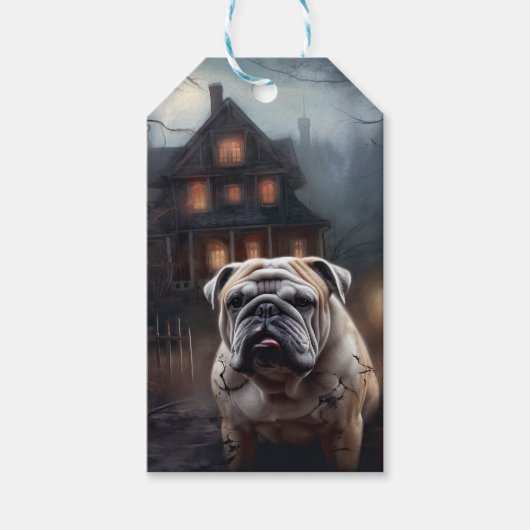 Bulldog Halloween eng Cadeaulabel (Voorkant)