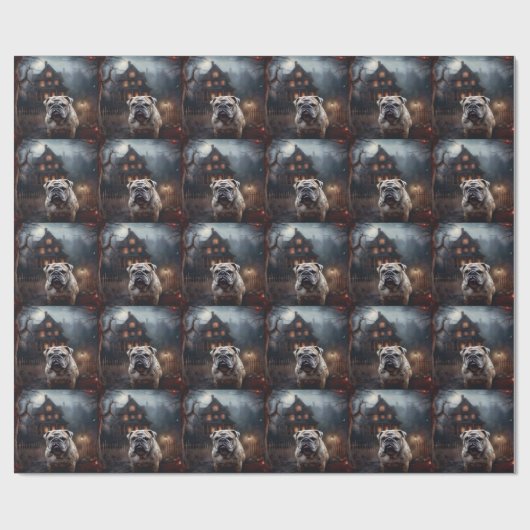 Bulldog Halloween eng Cadeaupapier (Vlak)