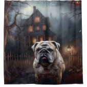Bulldog Halloween eng Douchegordijn (Voorkant)