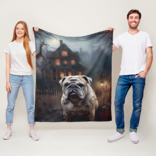 Bulldog Halloween eng Fleece Deken