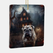Bulldog Halloween eng Keramisch Ornament (Rechts)