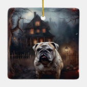 Bulldog Halloween eng Keramisch Ornament (Achterkant)