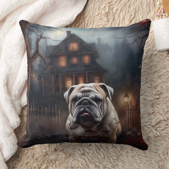 Bulldog Halloween eng Kussen (Deken)