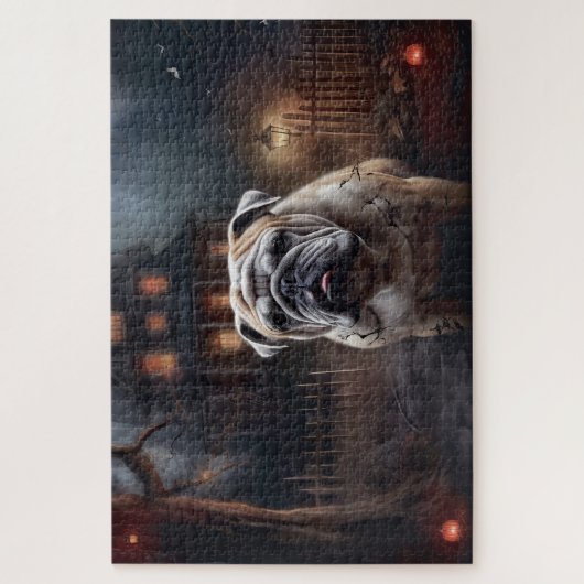 Bulldog Halloween eng Legpuzzel (Verticaal)