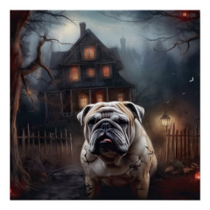 Bulldog Halloween eng Perfect Poster