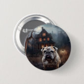 Bulldog Halloween eng Ronde Button 5,7 Cm (Voorkant /achterkant)
