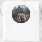 Bulldog Halloween eng Ronde Sticker (Tas)