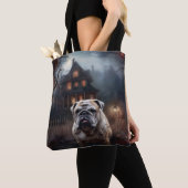 Bulldog Halloween eng Tote Bag (Dichtbij)
