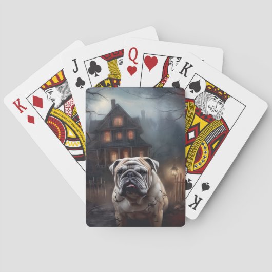Bulldog Halloween Engwezend Pokerkaarten (Achterkant)