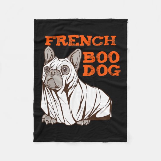 Bulldog Halloween Fun Halloween kostuum Boo Dog Fleece Deken (Voorkant)