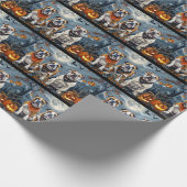 Bulldog Halloween Griezelig Cadeaupapier (Hoek)