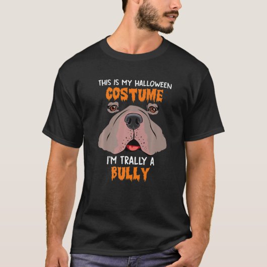 Bulldog Halloween kostuum American Bull Dog Face B T-shirt (Voorkant)