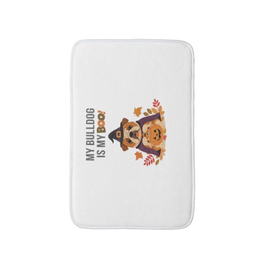 Bulldog Halloween Kostuum Mijn Bulldog is mijn Boo Badmat (Voorkant Verticaal)