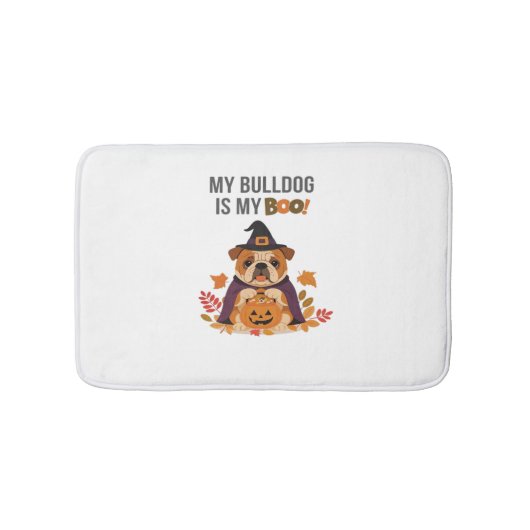Bulldog Halloween Kostuum Mijn Bulldog is mijn Boo Badmat (Voorkant)