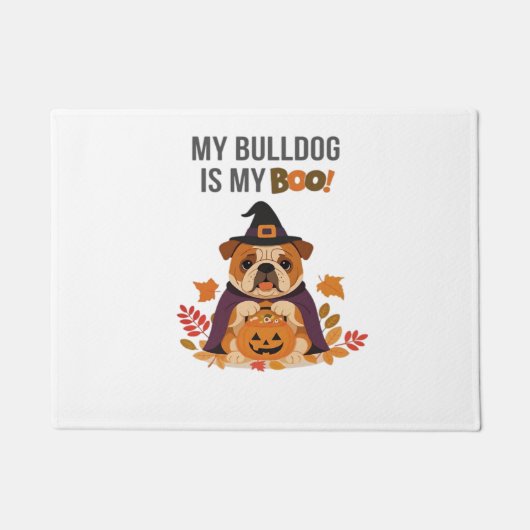 Bulldog Halloween Kostuum Mijn Bulldog is mijn Boo Deurmat (Voorkant)
