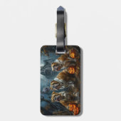 Bulldog Halloween Nacht Doggy Delight Bagagelabel (Achterkant verticaal)