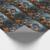 Bulldog Halloween Nacht Doggy Delight Cadeaupapier (Hoek)