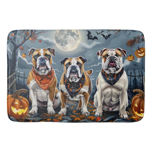 Bulldog Halloween Spooky Badmat (Voorkant)