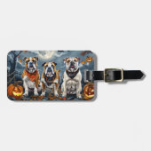 Bulldog Halloween Spooky Bagagelabel (Voorkant horizontaal)
