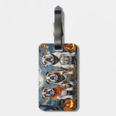 Bulldog Halloween Spooky Bagagelabel (Achterkant verticaal)
