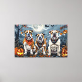 Bulldog Halloween Spooky Canvas Afdruk (Voorkant)