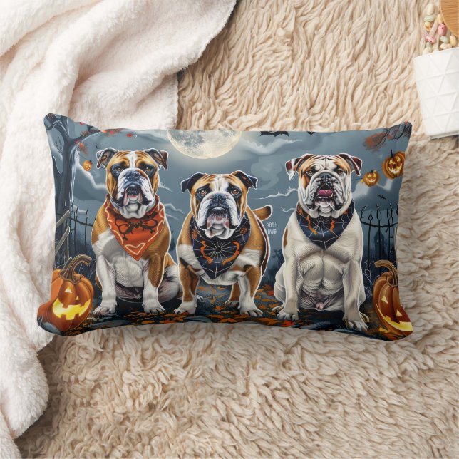 Bulldog Halloween Spooky Kussen (Deken)