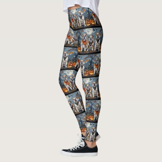 Bulldog Halloween Spooky Leggings (Links)