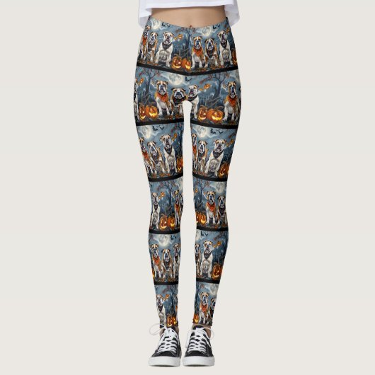 Bulldog Halloween Spooky Leggings (Voorkant)