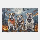 Bulldog Halloween Spooky Theedoek (Horizontaal)