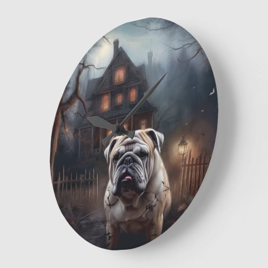 Bulldog Halloween Verschrikkelijk Grote Klok (Hoek)