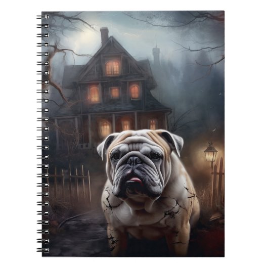 Bulldog Halloween Verschrikkelijk Notitieboek (Voorkant)