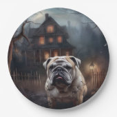 Bulldog Halloween Verschrikkelijk Papieren Bordje (Voorkant)