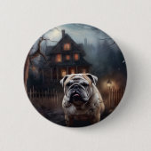 Bulldog Halloween Verschrikkelijk Ronde Button 5,7 Cm (Voorkant)