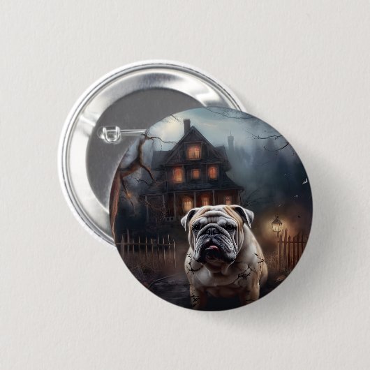 Bulldog Halloween Verschrikkelijk Ronde Button 5,7 Cm (Voorkant /achterkant)