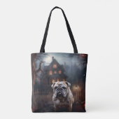 Bulldog Halloween Verschrikkelijk Tote Bag (Achterkant)