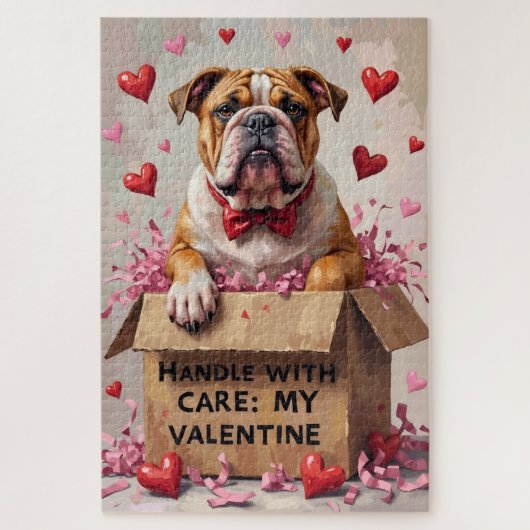 Bulldog Handle With Care Valentine's Gift Box Legpuzzel (Verticaal)