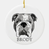 Bulldog handtekening gepersonaliseerd keramisch ornament (Achterkant)