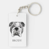 Bulldog handtekening gepersonaliseerd sleutelhanger (achterkant)
