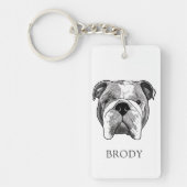 Bulldog handtekening gepersonaliseerd sleutelhanger (Voorkant)
