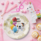 Bulldog Happy Birthday Decor Papieren Bordje (Feest)