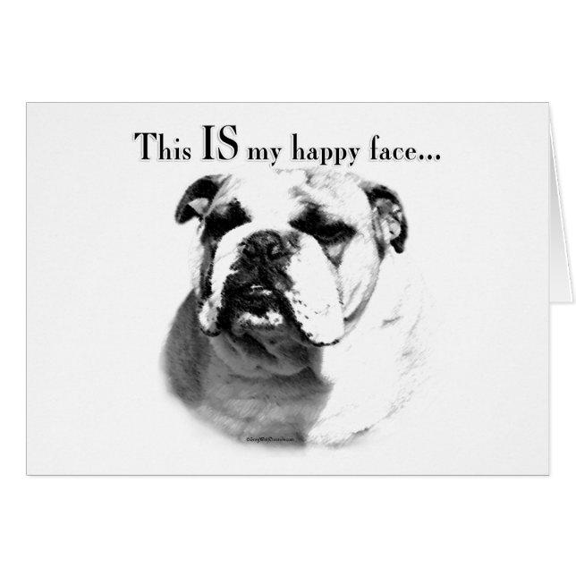 Bulldog Happy Face (Voorkant Horizontaal)
